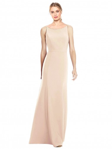 V-Spaghetti Strap Open Back Bateau Neck Trumpet Prom Dress Clearance