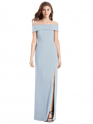 Cuffed Off the Shoulder Long Trumpet Prom Dress Clearance