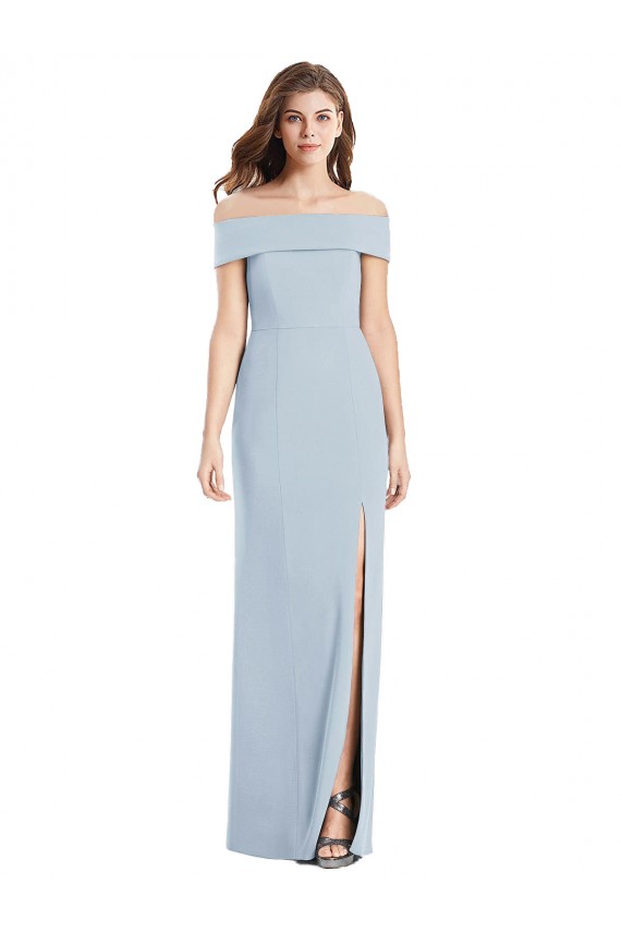 Cuffed Off the Shoulder Long Trumpet Prom Dress Clearance