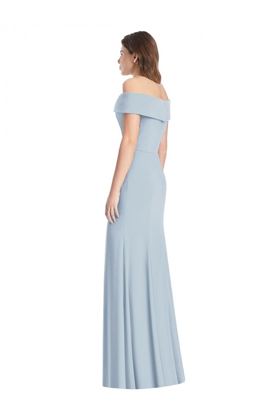 Cuffed Off the Shoulder Long Trumpet Prom Dress Clearance