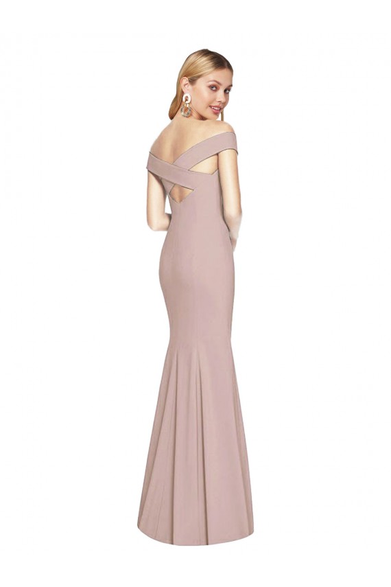 Off the Shoulder Criss Cross Back Trumpet Prom Dress Clearance