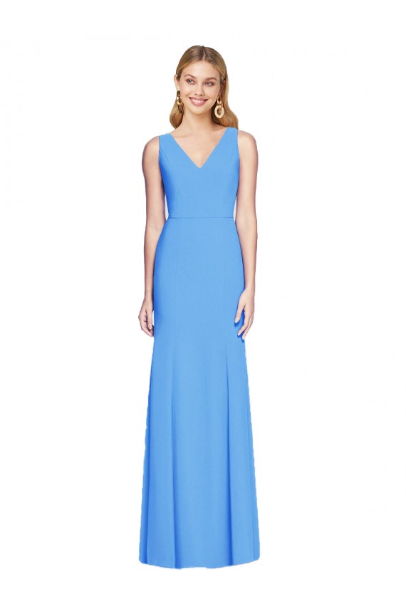Flattering Trumpet Long Sleeveless Prom Dress with Open Back Clearance