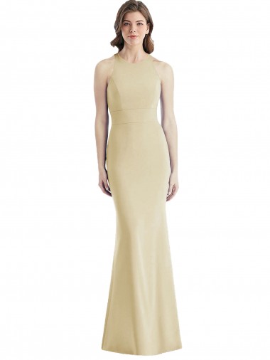 Criss Cross Twist Cutout Back Trumpet Prom Dress Clearance