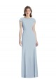 Bateau Neck Cap Sleeves Open Back Trumpet Prom Dress Clearance