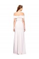 Criss Cross Off the Shoulder Crepe Prom Dress with Side Slit Clearance