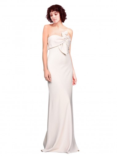 Strapless Crepe Fitted Prom Dress with Twist Bow Clearance