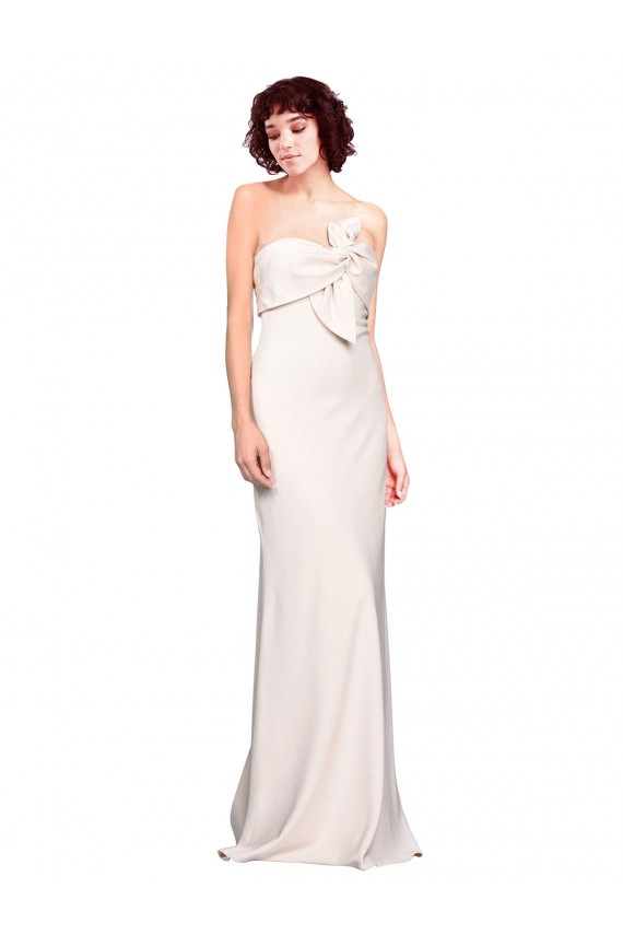Strapless Crepe Fitted Prom Dress with Twist Bow Clearance