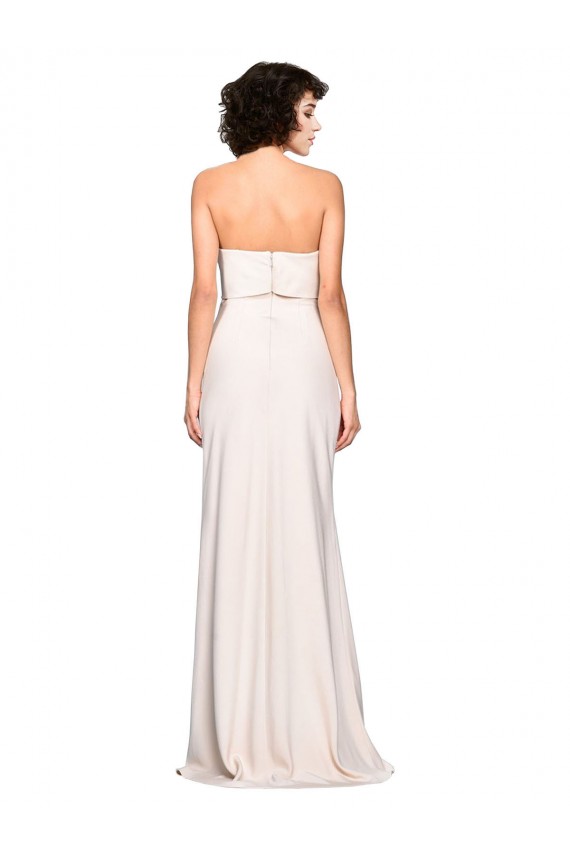 Strapless Crepe Fitted Prom Dress with Twist Bow Clearance