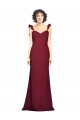 Crepe Slip Prom Dress with Ruffled Straps Clearance
