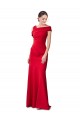 Sleeveless Ruched Crepe Mermaid Prom Dress with Off The Shoulder Detail Clearance