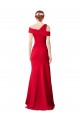 Sleeveless Ruched Crepe Mermaid Prom Dress with Off The Shoulder Detail Clearance