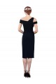 Draped Cross Shoulder Stretch Crepe Cocktail Prom Dress / Homecoming Dress Clearance