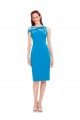 Sleeveless Crepe Cocktail Prom Dress / Homecoming Dress with Keyhole Off The Shoulder Detailing Clearance