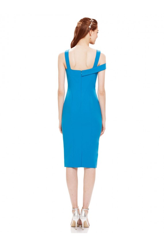 Sleeveless Crepe Cocktail Prom Dress / Homecoming Dress with Keyhole Off The Shoulder Detailing Clearance