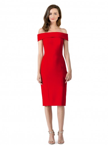 Off the Shoulder Square Neck Cocktail Prom Dress / Homecoming Dress Clearance