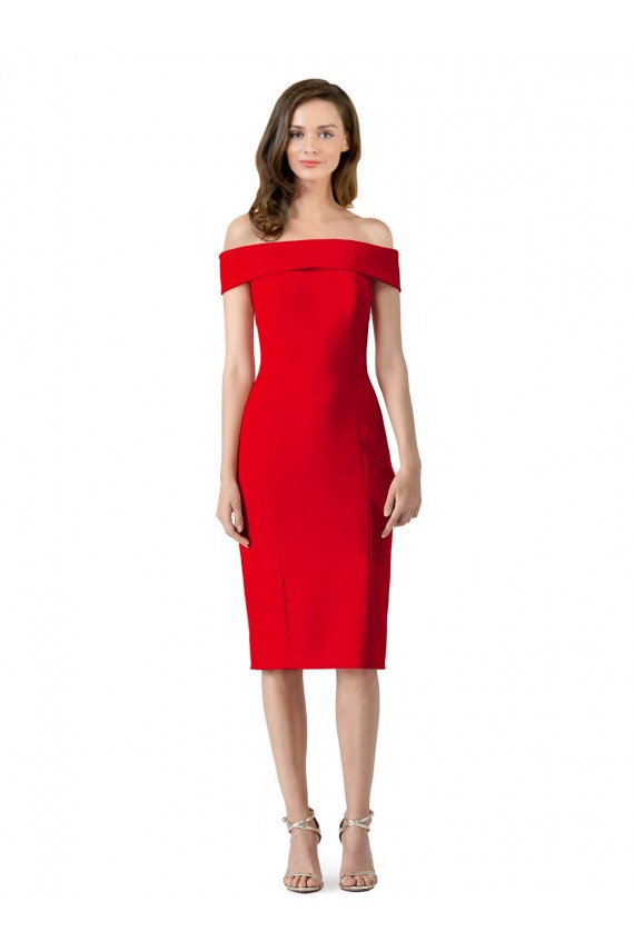 Off the Shoulder Square Neck Cocktail Prom Dress / Homecoming Dress Clearance