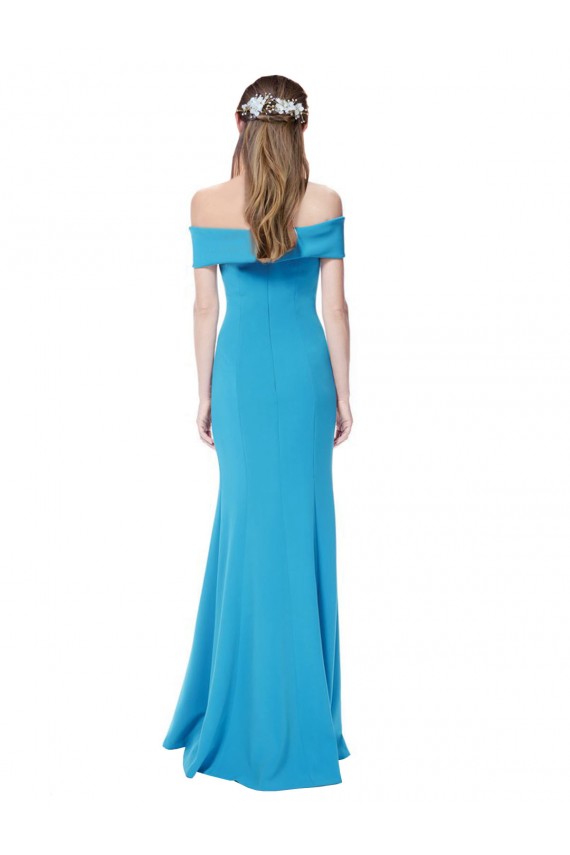 Off the Shoulder Crepe Prom Dress with Fitted Silhouette Clearance