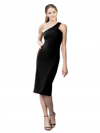 One Shoulder Short Crepe Cocktail Prom Dress / Homecoming Dress Clearance