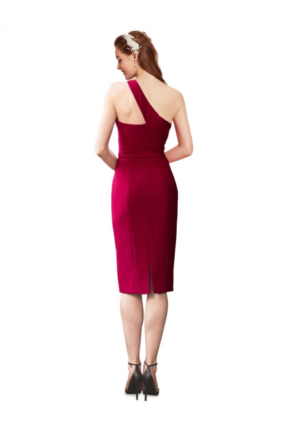 One Shoulder Short Crepe Cocktail Prom Dress / Homecoming Dress Clearance