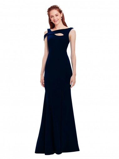 Sleeveless Crepe Mermaid Prom Dress with Side Slit Clearance