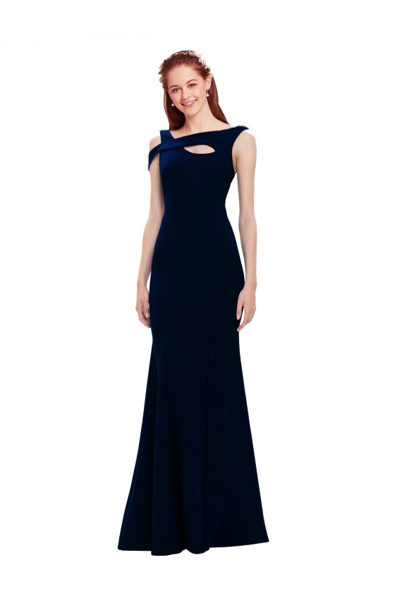 Sleeveless Crepe Mermaid Prom Dress with Side Slit Clearance