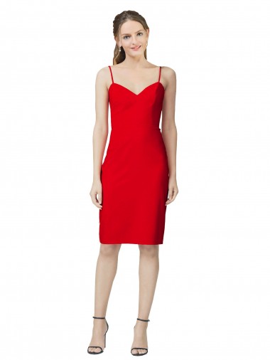 Sleeveless Cocktail Length Sweetheart Neckline Crepe Prom Dress / Homecoming Dress Clearance