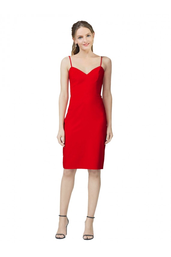 Sleeveless Cocktail Length Sweetheart Neckline Crepe Prom Dress / Homecoming Dress Clearance