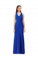 Halter V-Neck Long A-Line Crepe Prom Dress Clearance
