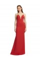 Mermaid Plunging V-Neck Crepe Prom Dress with Wide Open Back Clearance