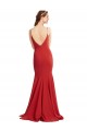 Mermaid Plunging V-Neck Crepe Prom Dress with Wide Open Back Clearance