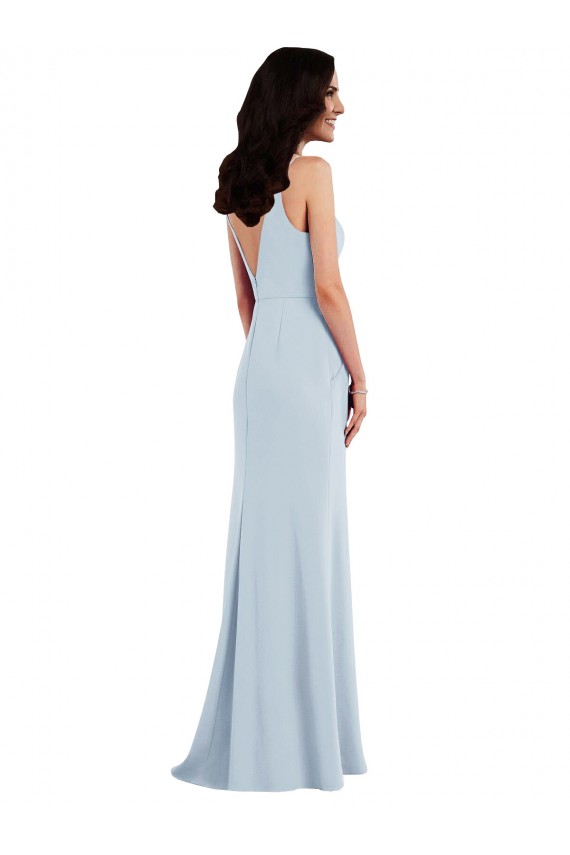 V Back Spaghetti Strap Maxi Prom Dress with Pockets Clearance