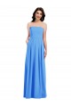 Strapless Pleated Skirt Crepe Prom Dress with Pockets Clearance
