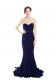 Strapless Sweetheart Neckline Crepe Prom Dress with Satin Waistband Clearance