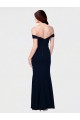 Mermaid Off the Shoulder Long Crepe Prom Dress with Low Back Clearance