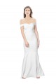 Mermaid Off the Shoulder Long Crepe Prom Dress with Low Back Clearance