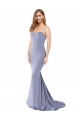 Long Strapless Sweetheart Sweep Train Crepe Prom Dress with Low Back Clearance