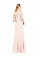 Slim A-Line V-Neck Long Stretch Crepe Prom Dress with V-Back Clearance