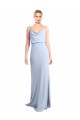 Feminine Cowl Neck Slim Floor Length Stretch Crepe Prom Dress Clearance