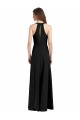 Sleek Halter V-Neck Long A-Line Stretch Crepe Prom Dress with Front Slit Clearance