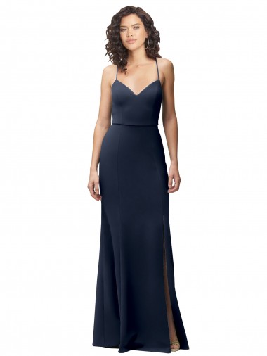 Sweetheart Fit and Flare Stretch Crepe Prom Dress with Side Slit and Strappy Back Clearance