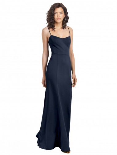 Fit and Flare Scoop Neck Long Sleeveless Stretch Crepe Prom Dress Clearance