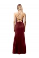 Fit and Flare Halter Neckline Stretch Crepe Prom Dress with Strappy Back Clearance