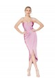 High Neck Spaghetti Straps Short Cocktail Crepe Prom Dress Clearance