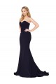 Sweetheart High Neck Sweep Train Sleeveless Crepe Prom Dress Clearance