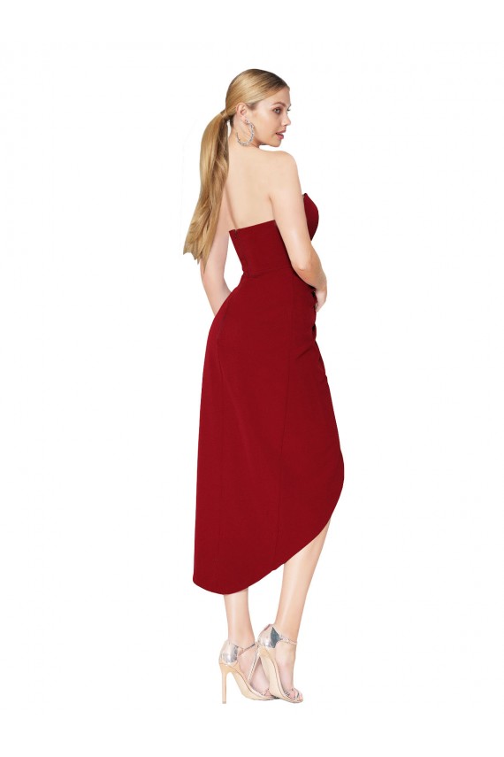 Cocktail Length Sweetheart Mermaid Wrap Crepe Prom Dress Clearance
