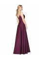 High Neck Spaghetti Straps Long V-Back Crepe Prom Dress Clearance