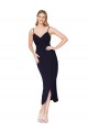 High Neck Spaghetti Straps Crepe Short Wrap Cocktail Prom Dress / Homecoming Dress Clearance