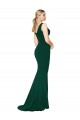 V-Neck Floor Length Long Crepe Mermaid Prom Dress Clearance