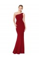 One Shoulder Long High Neck Sleeveless Mermaid Crepe Prom Dress Clearance
