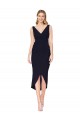 Short Knee Length V-Neck Crepe Cocktail Wrap Cocktail Prom Dress / Homecoming Dress Clearance